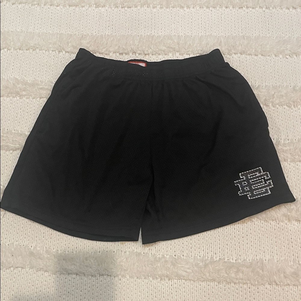 Eric Emanuel Black mesh Athletic Men Shorts pockets elastic waist size M medium